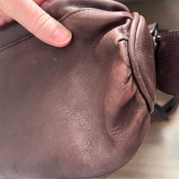 Danier Dark Brown-grey Leather Shoulder Bag good used condition - Picture 7 of 10